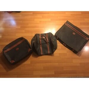 Vintage Longchamp Luggage Set Of 3 Duffel Carry on Suit Traveler Vtg